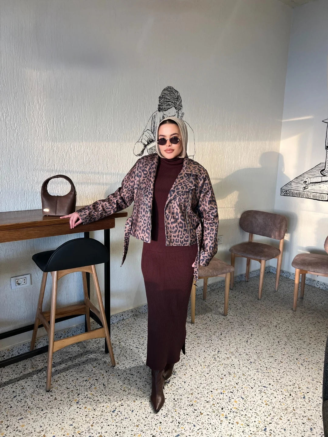 Croped Jacket Tiger Wool