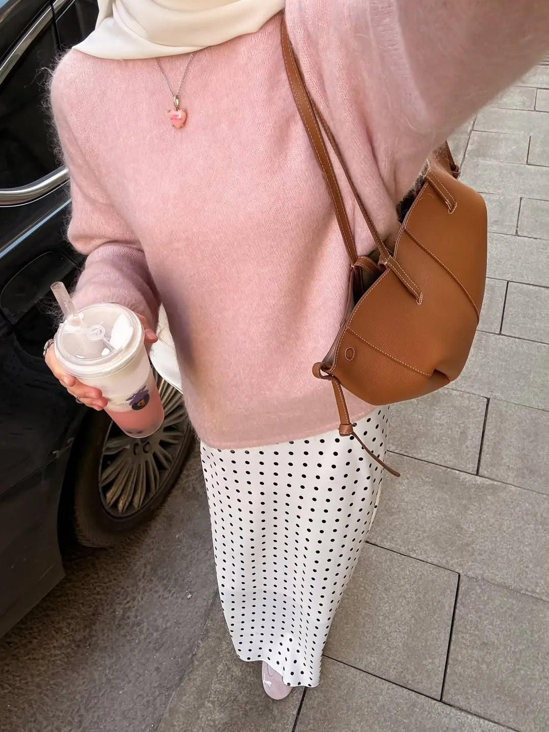 POLKA SATIN MAXI SKIRT