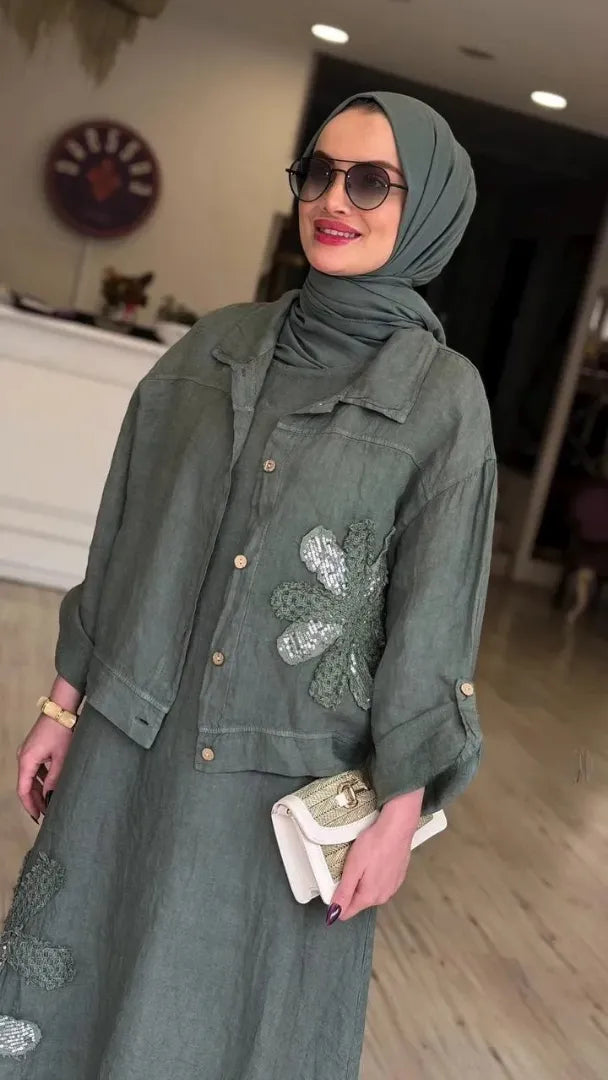 Pure Linen Maxi Dress & Jacket