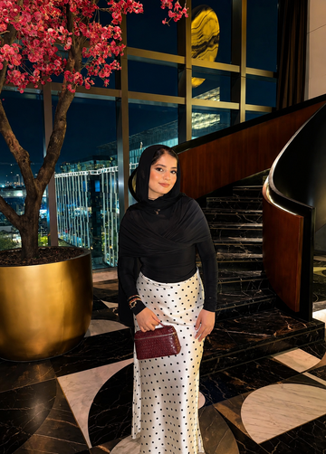 POLKA SATIN MAXI SKIRT