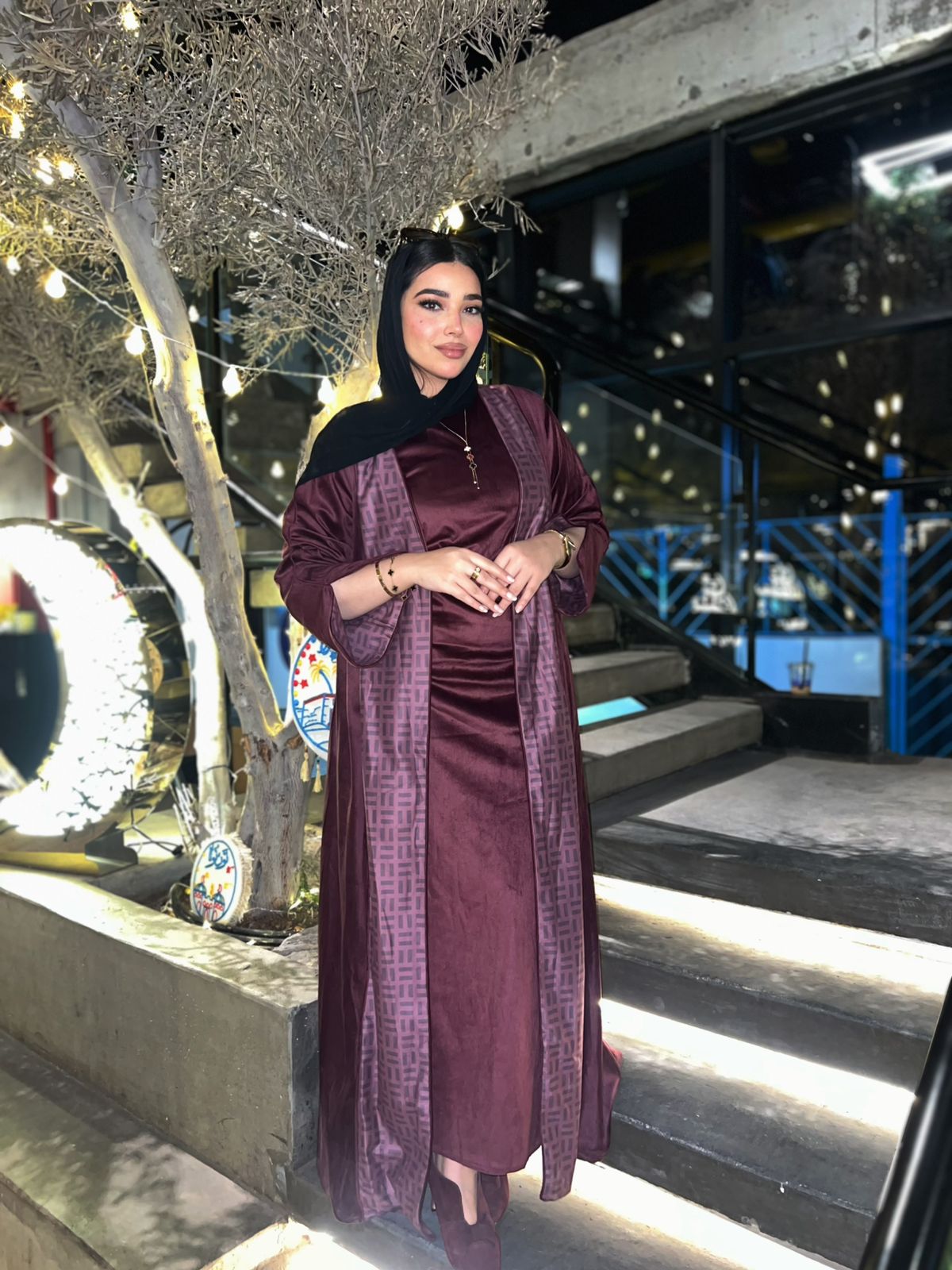 Velvet Two-Piece Abaya
