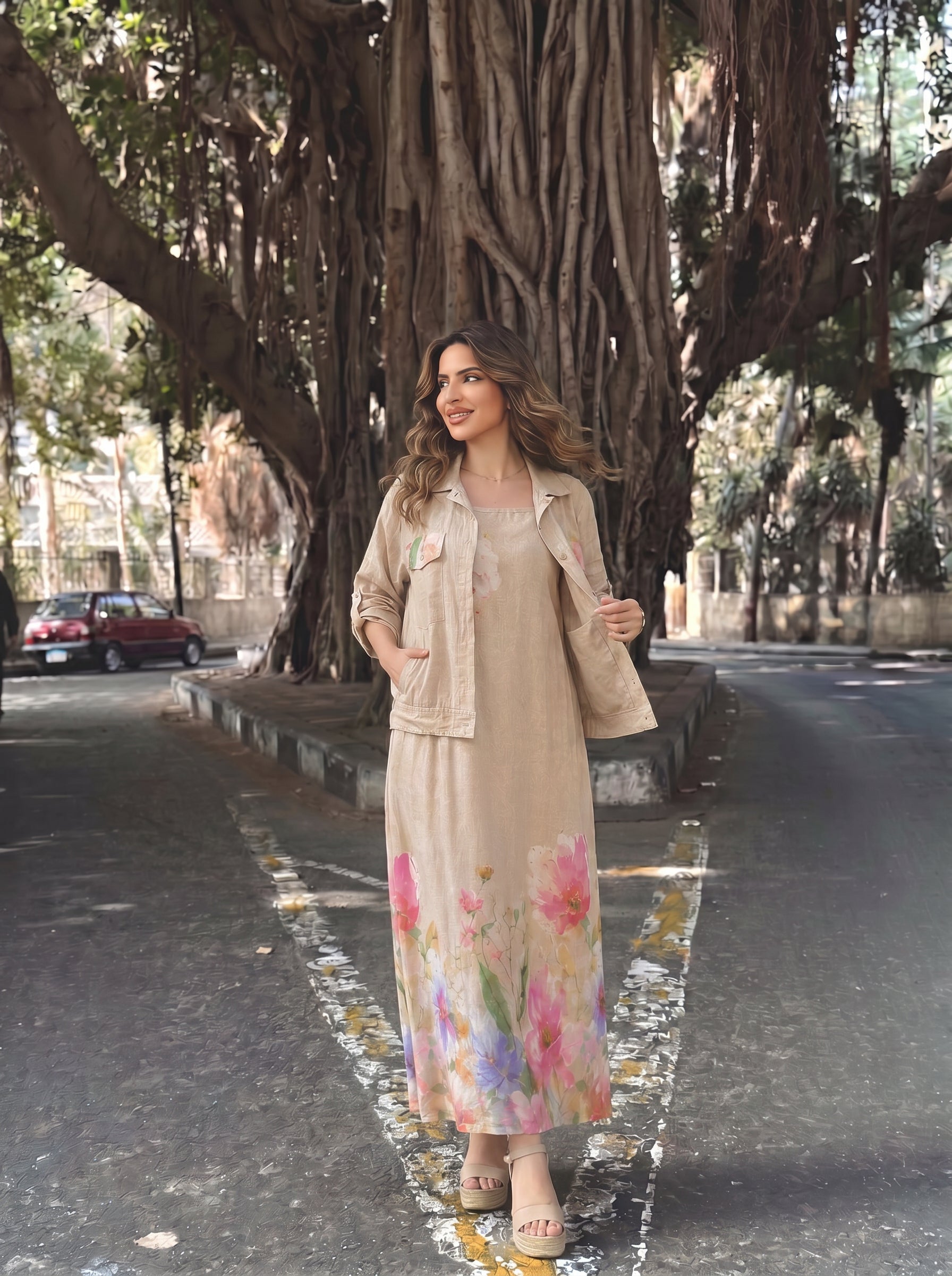 Italian Pure Linen 2-Piece Dress