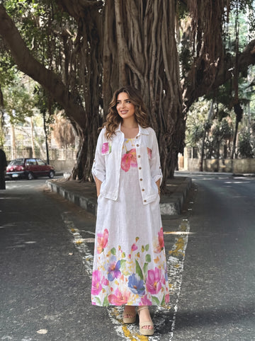 Italian Pure Linen 2-Piece Dress