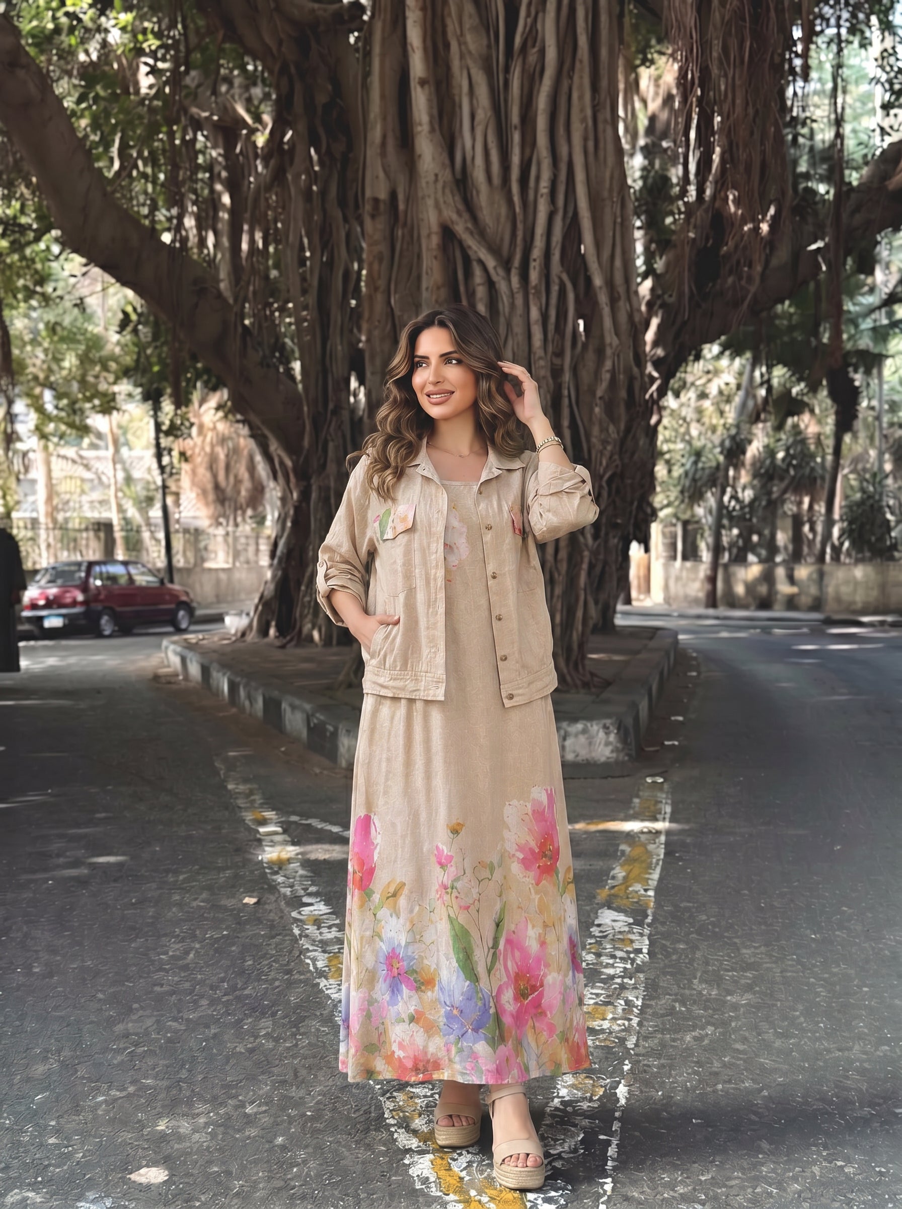 Italian Pure Linen 2-Piece Dress